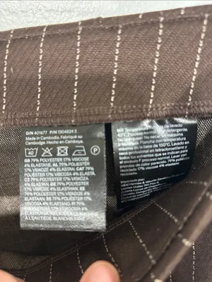 H&M Brown Pin Stripe Straight Leg Casual Pants Size L NEW thumbnail 5
