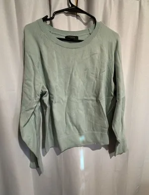 Banana Republic Women's Mint Green Crew Neck Long Sleeve Button Cuff Sweater Siz thumbnail 1