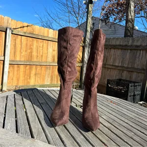 A new‎ day womans Boots Brown faux suede size 9.5 wide knee high winter fall nwt thumbnail 4