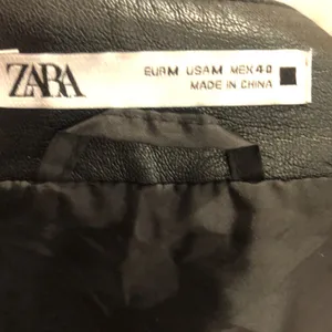 Zara faux leather black open jacket thumbnail 6