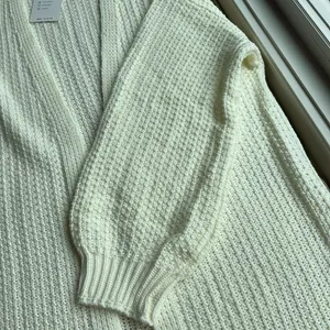 NWT Merokeety Long Cream Open Cardigan Sweater with puff sleeves, size S thumbnail 10