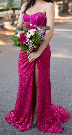 Pink Prom Dress Size XS thumbnail 3