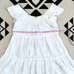 J. Crew Flutter Sleeve Voile Mini Dress in White Large thumbnail 5