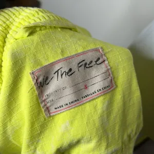 Free People Neon Yellow Cropped Oversized Corduroy Part Time Love Jacket thumbnail 4