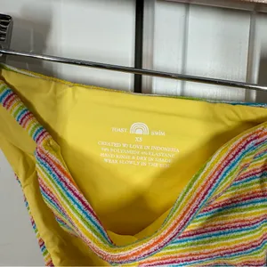 FREE PEOPLE X TOAST‎ Stitch Rainbow Ribbed Bikini Bottom Size XS thumbnail 5