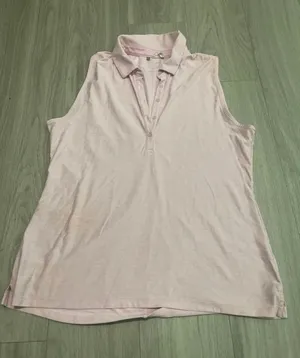 Under Armour Light Pink Sleeveless Polo Tank thumbnail 1