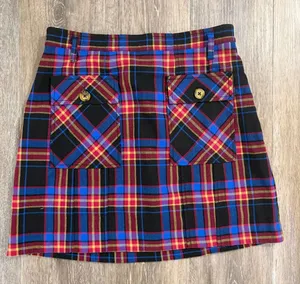Free People Plaid Mini Skirt Size 2 Cargo Pocket Tartan Grunge thumbnail 1