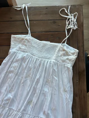 Spiritual Gangster Dolce Embroidered White Spring Summer Maxi Dress M thumbnail 8