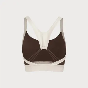 Berlook Activewear Coffee Contrast U Neck Sports Bra - Light Support thumbnail 6