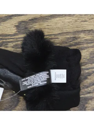 NWT INC International Concepts Studded Faux Fur Cuff Gloves IN2542504 Black M thumbnail 5