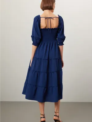 Hill‎ House Nesli Nap Dress Navy Size S thumbnail 2