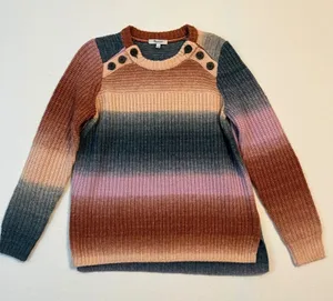 Madewell Wool and Alpaca Blend Sweater S Ombre Earthy Coastal Sunset Textured thumbnail 1