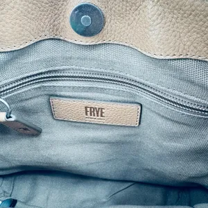 Frye Pipa Woodstock Bucket Bag Tan Leather Shoulder Crossbody Satchel thumbnail 7