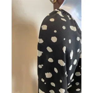 Francesca’s Collection Black White Polka Dot Chiffon Blouson Dress Sz L Ruffle thumbnail 7
