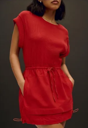 Daily Practice by Anthropologie Red Short-Sleeve Mini Dress Size Small thumbnail 1
