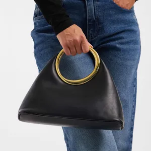 ASOS- “glamorous” gold top handle bag faux leather black bag thumbnail 3