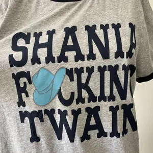 Shania Twain Concert tee size Med Gray Cowboy Western Raglan Rodeo Ranch Country thumbnail 4