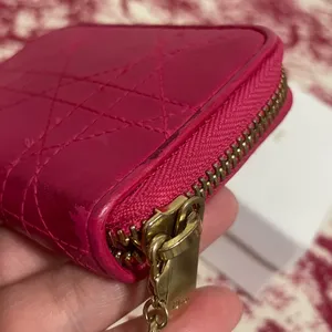 Christian Dior Pink Quilted Leather Card/Coin Case thumbnail 5