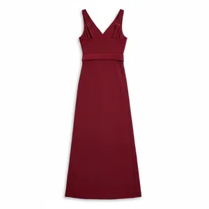 Boohoo Petite Burgundy V Neck Double Slit Maxi Dress US‎ 0 UK 4 Formal Gown Red thumbnail 3