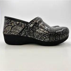 Dansko XP 2.0 Professional Clogs 39 US 8.5-9‎ Silver Black Paisley Nursing Slip thumbnail 3