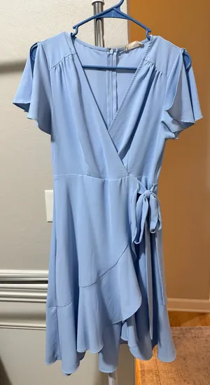 Altar'd State Blue Ruffle Midi Dress thumbnail 1