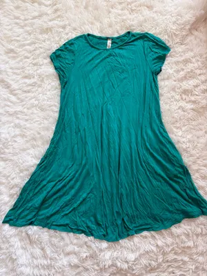 Teal dress with pockets Green thumbnail 1
