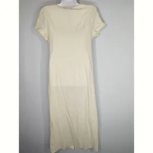 Cider Solid V-neck Yellow Button Shift‎ Maxi Dress MEDIUM NWT Coastal Casual thumbnail 7
