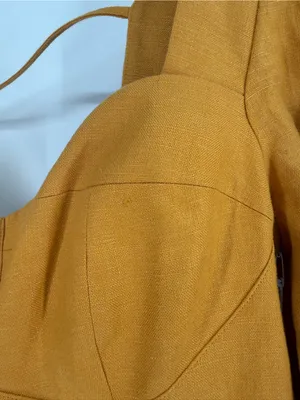 REFORMATION Yellow Ochre Spring Bow Sleeve Linen Mini Dress size 10 NWT thumbnail 8