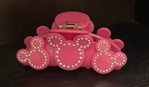 NWOT x Mickey Mouse hot pink rhinestone claw hair clip thumbnail 1