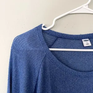 Old Navy blue‎ crew neck knit sweater top comfortable shirt casual classic thumbnail 2