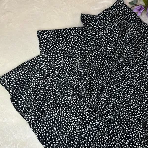 Very J NWT Boutique Black and White Polka Dot Tiered Skirt thumbnail 6