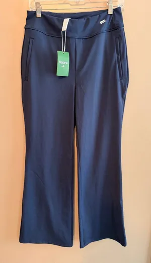 Halara Sz M Navy Blue Wide-Leg Pants With Pockets Size Medium Stretchy Polyeste thumbnail 1