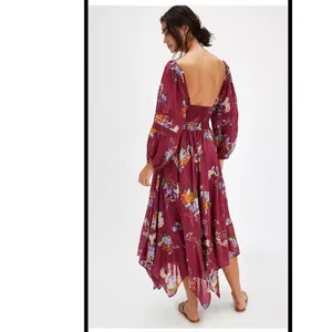 Free People Morning Glory Maxi Dress Small smocked lace boho cowgirl‎ maximalist thumbnail 2