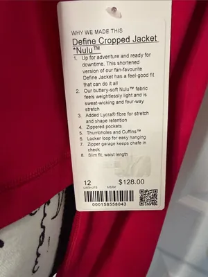 lululemon athletica Women's Define Cropped Jacket *Nulu in Mulberry Spark thumbnail 2