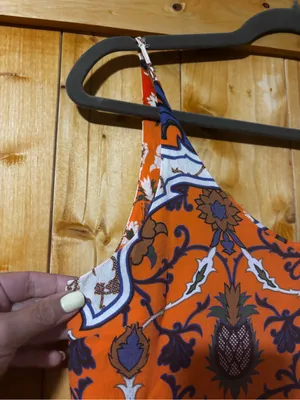 Topshop Orange Pineapple‎ Floral Paisley Cami Mini Dress - Size 4 thumbnail 4