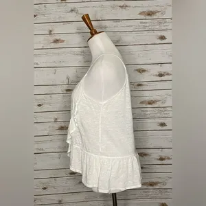 A.L.C. coquette white linen ruffled wrap top Size Small thumbnail 2