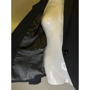 Express Blazer Womens 6 Black One Button Lined Stretch Notch Lapel Suit Jacket thumbnail 9