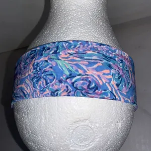 Lilly Pulitzer Twist Wrap Headband Chick Magnet Blue Floral Print Hair Accessory thumbnail 4