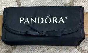 PANDORA Black Roll-Up Foldable Jewelry Travel Case 4 Zip Pockets Organizer thumbnail 1