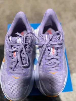 Hoka Women's Lavender Athletic Running Shoes with Orange Accents thumbnail 2