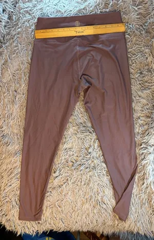 Balance Collection Mauve Brown High Waisted Coolmax Leggings Size Large 12-14 thumbnail 1