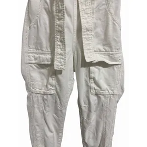 Free People Go West Jean‎ Denim Overall Jumpsuit Zinc White Women's Size Small thumbnail 9