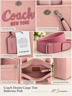 NEW Coach Denim Cargo Tote Ballerina Pink Standard CBG45 NWT thumbnail 2