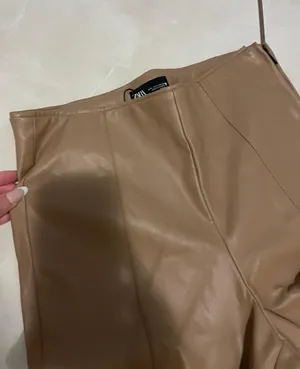 Beige Leather Pants thumbnail 2