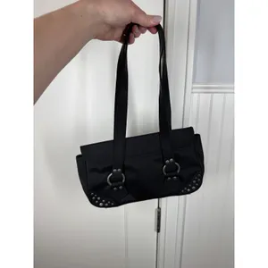 Y2K 90's Polo Jeans Ralph Lauren Shoulder Bag Small Black Studded Canvas Purse thumbnail 3