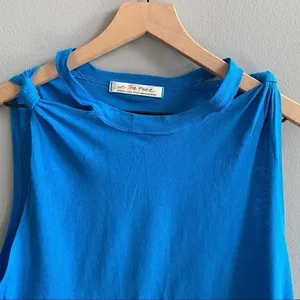Free People Side Knot Tie Knit Tank Blue Size XS thumbnail 8