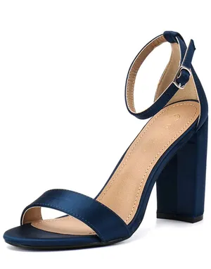 Moda Chics Blue Suede Heels thumbnail 1