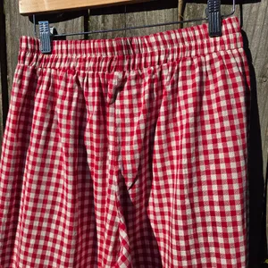 Lomon Red and White Gingham pajama Pants M thumbnail 8