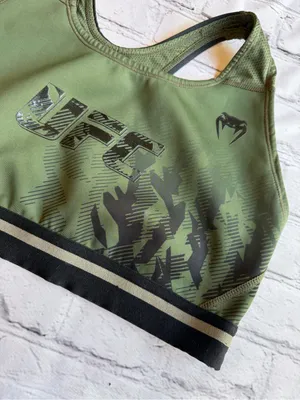UFC MMA Women’s Sports Bra Green Venom Size Large Workout Gym Athletic thumbnail 3