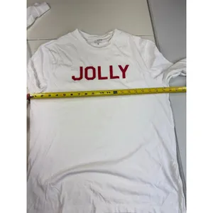 J.Crew Long Sleeve Jolly White Holiday Christmas‎ Graphic T-Shirt Top M thumbnail 5